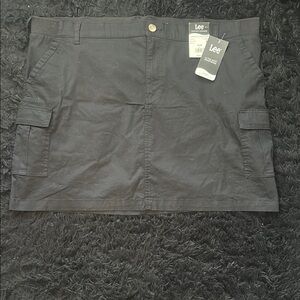 Lee Black Cargo Skort Durable Cotton Blend